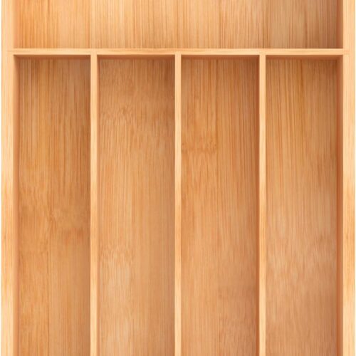 Bamboo Flatware Tray with 5 Slots Natural